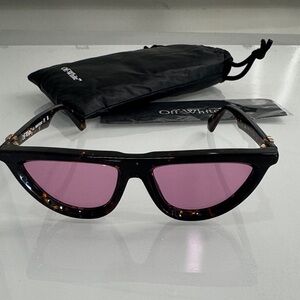 Off-White Tortoise Sunglasses with Rose Lenses